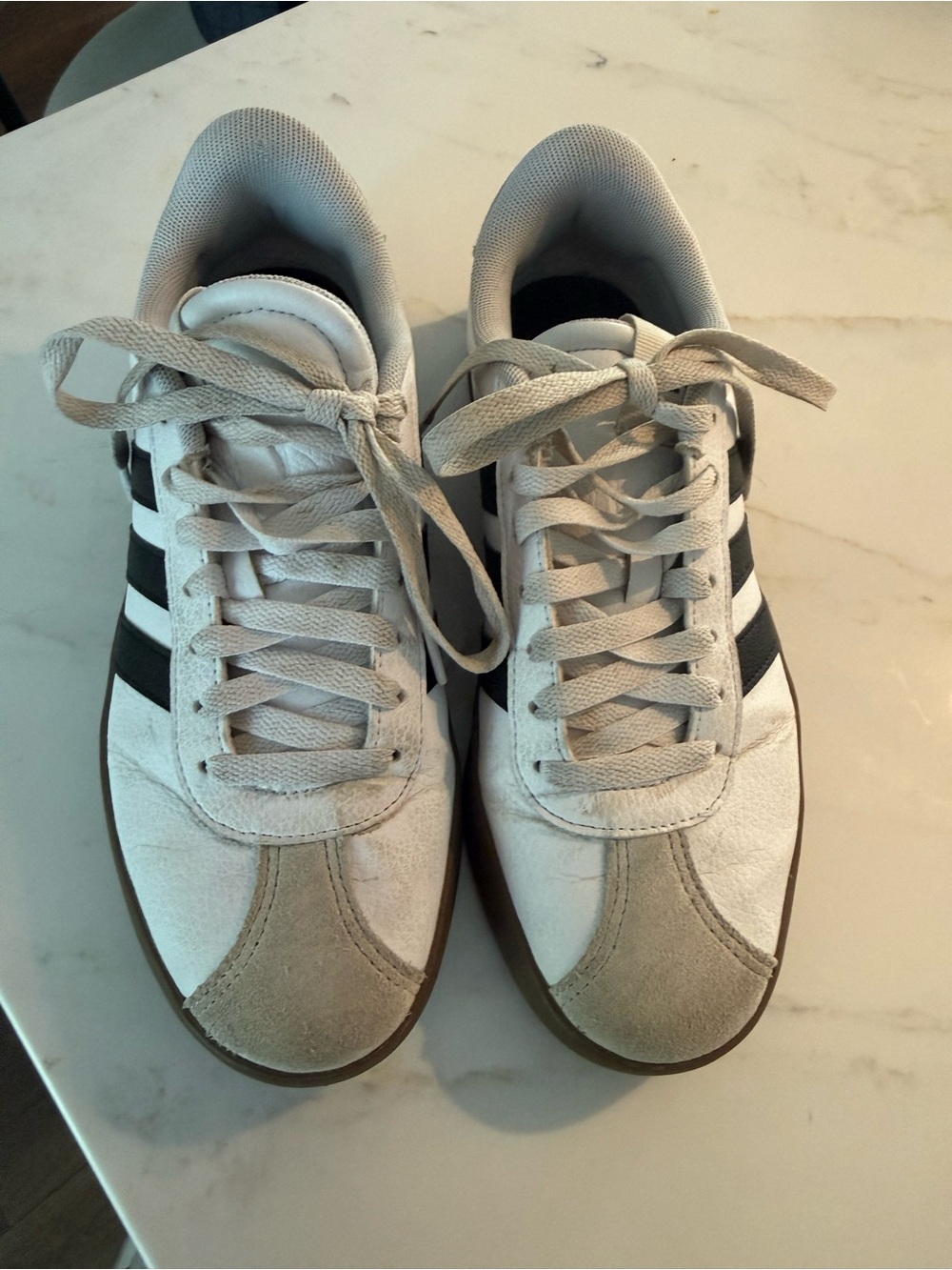 adidas White and Black Classic Low-Top Sneakers